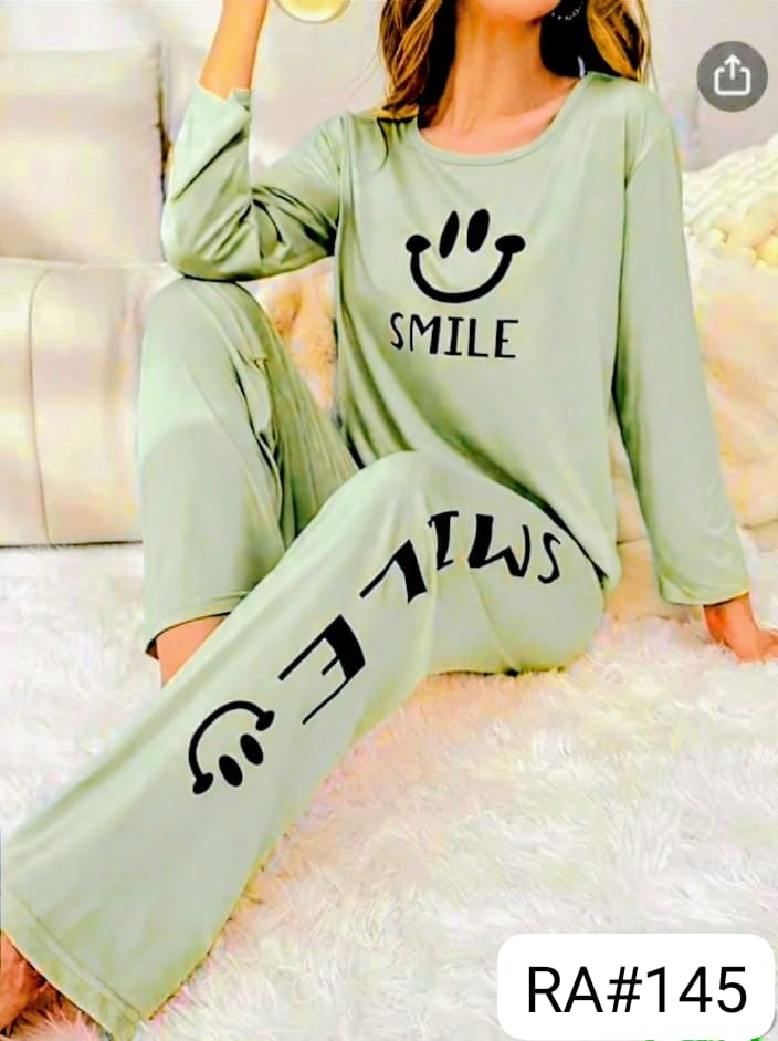 NEW GREEN SMILE  PRINTED PJ SETS
