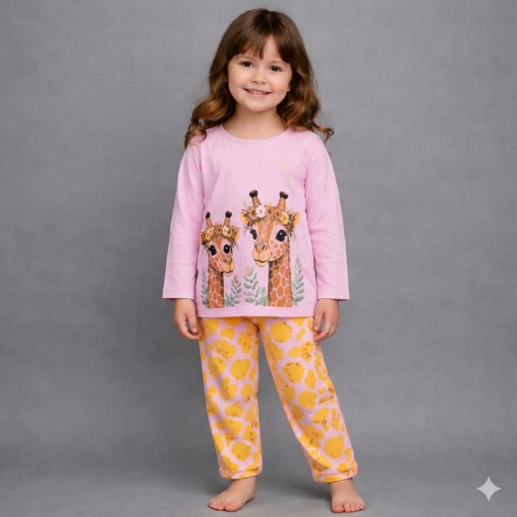 Baby kids Pink Giraffe Dream Pj Set