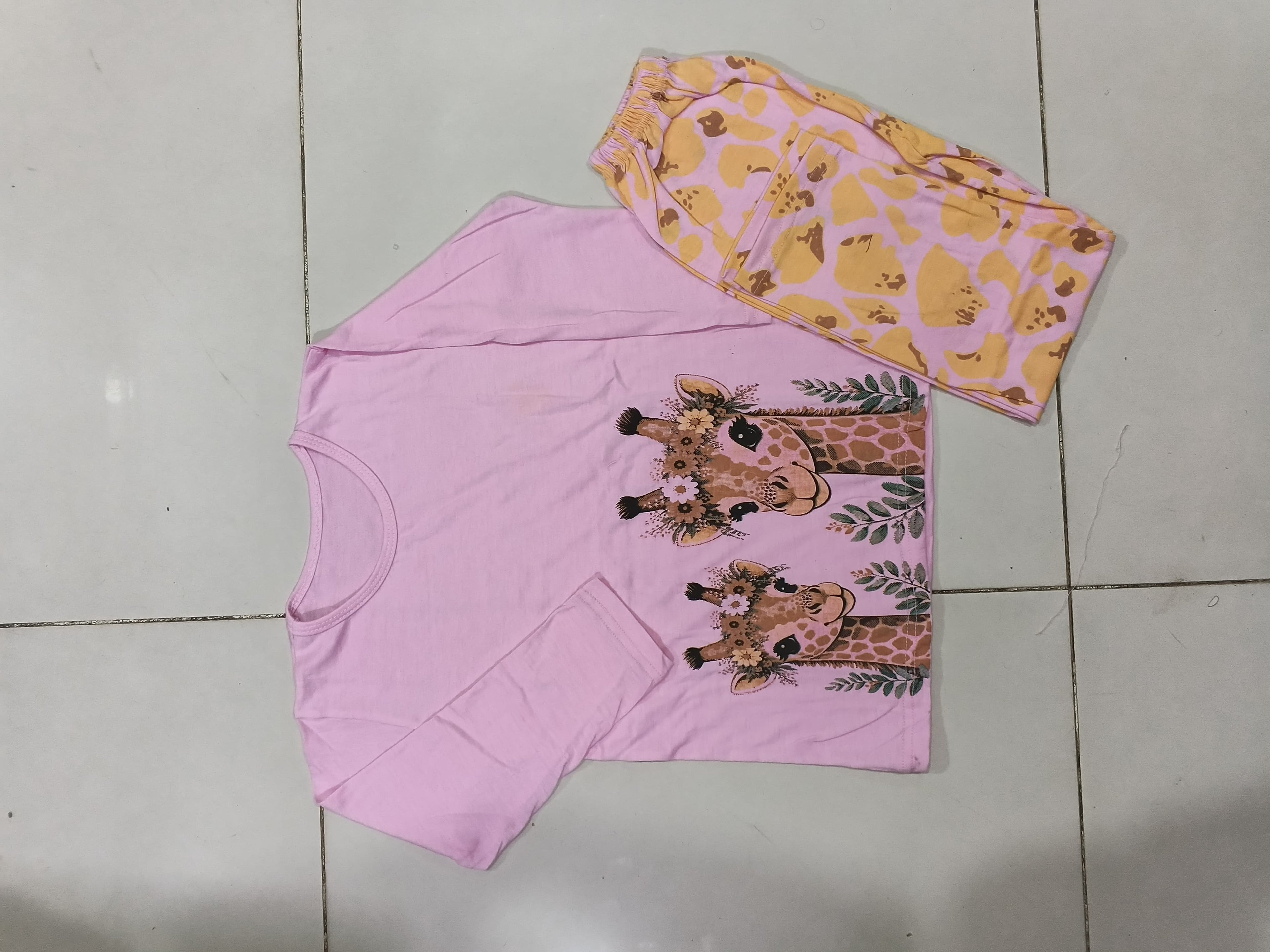 Baby kids Pink Giraffe Dream Pj Set