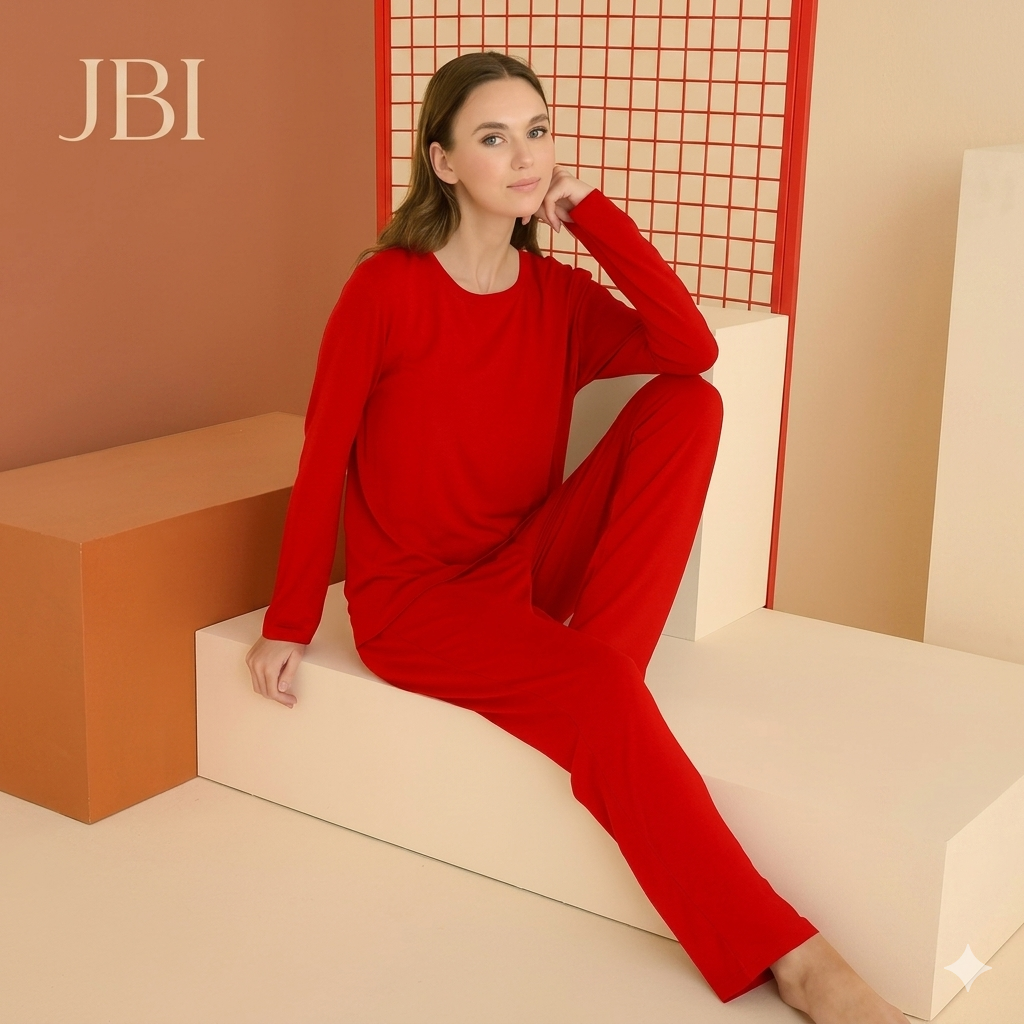Red Comfy Crimson Night Suit For Women PJ Set