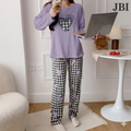 Purple Heart Loving Printed Night Suit For Women PJ Set