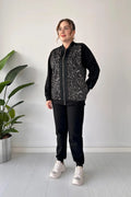 GRAY LEOPARD PRINTED 2 PCS WINTER TRACKSUIT