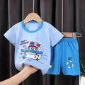 Blue Sea Journey Printed Short Sleeve Kids Wea