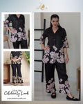 B#255 Black Floral Co-ord Set
