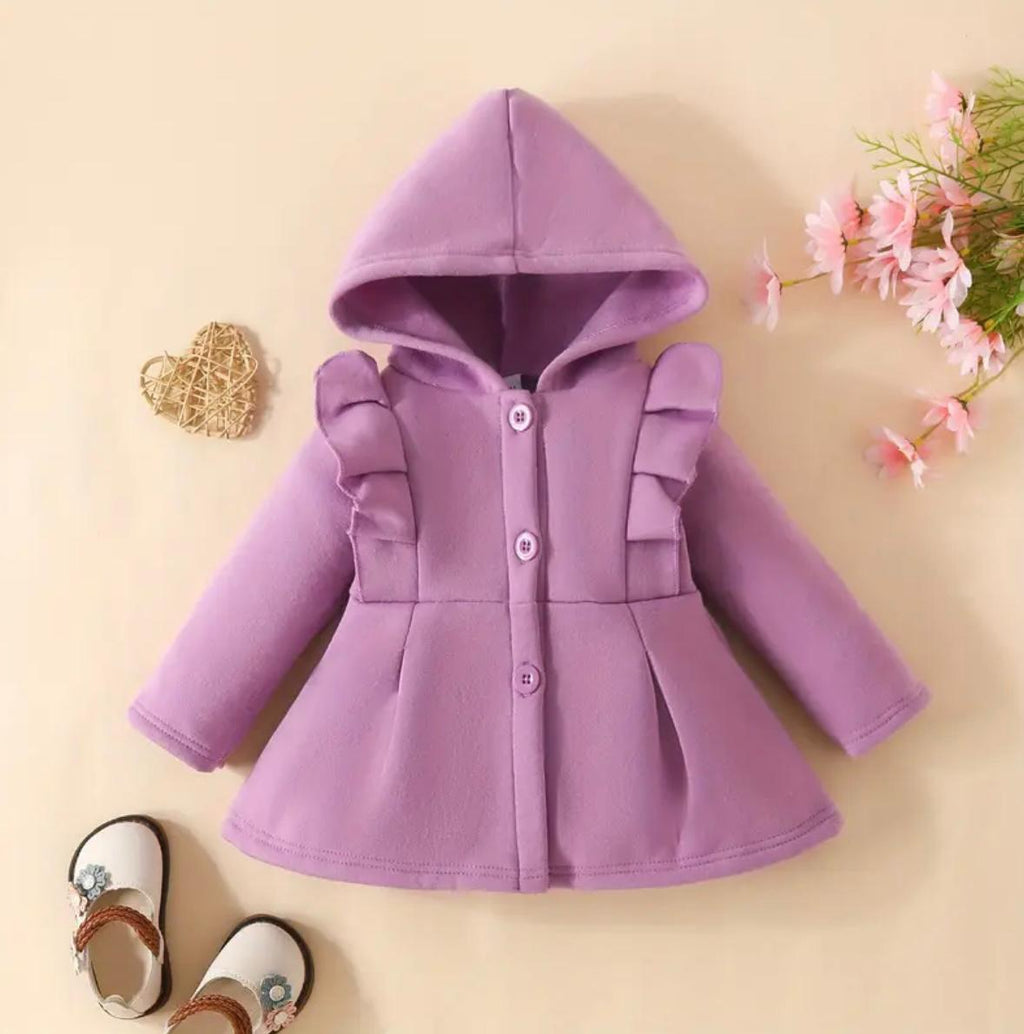 Kids Button Hoodie - Purple