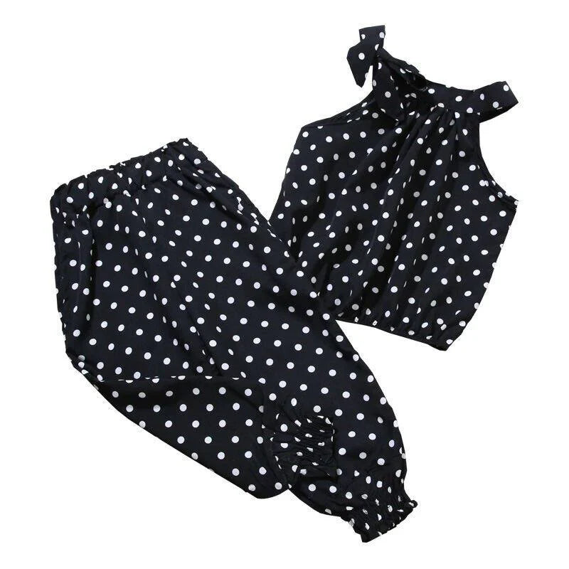Black Polka Kids Jumpsuit