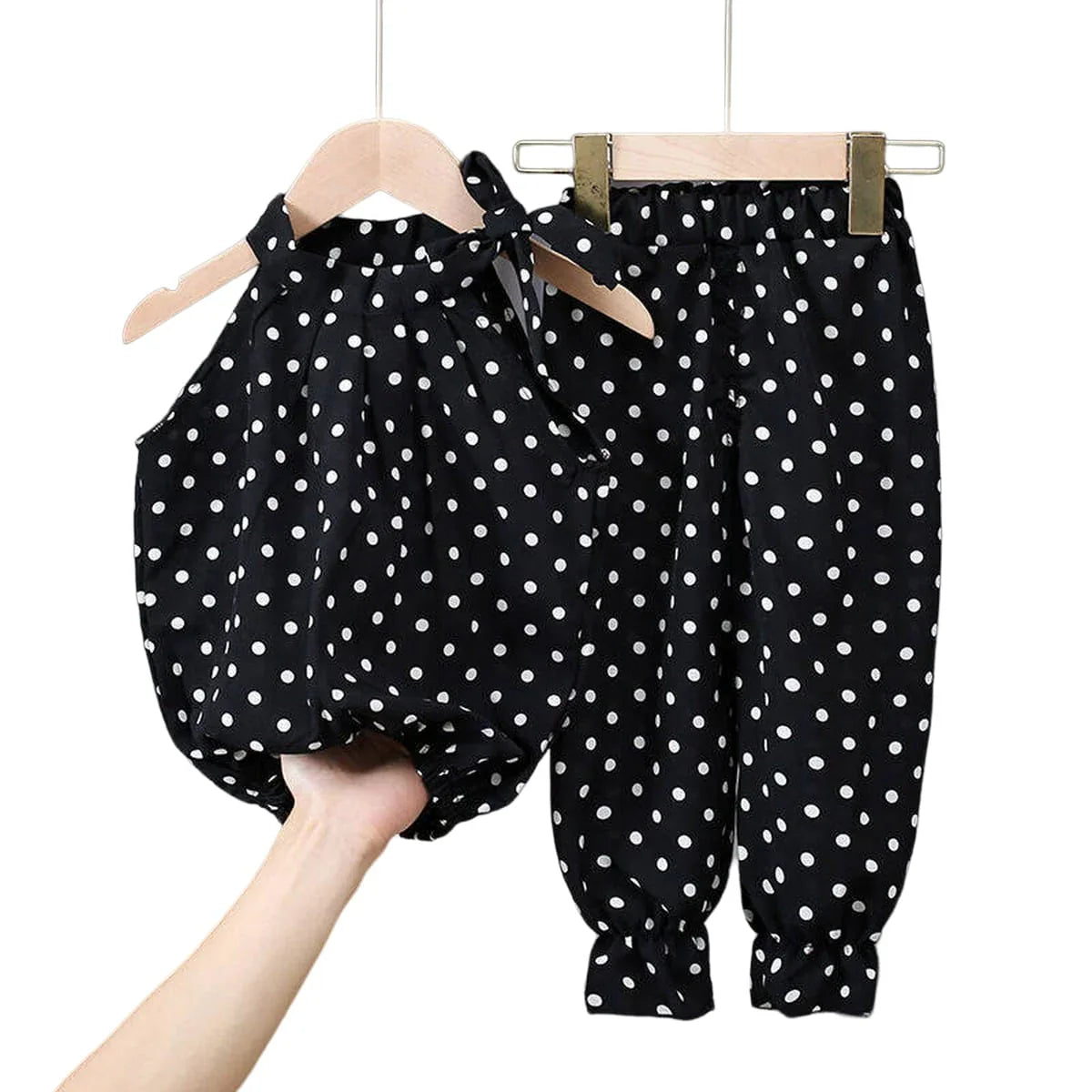 Black Polka Kids Jumpsuit