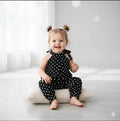 Black Polka Kids Jumpsuit
