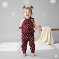 Maroon Polka Dot Toddler Jumpsuit