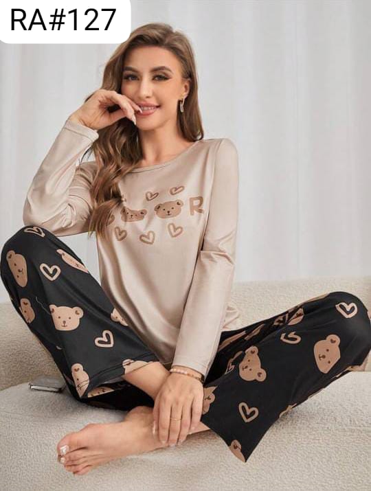 BROWN BEAR PRINTED NIGHT SUIT