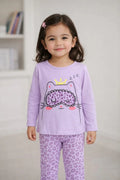 Dreamy Kitty Girls 2-Piece Lounge Set – Lavender Leopard