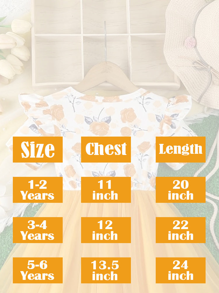 Girls Yellow Tulle Princess Party Dress