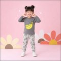 Grey and Yellow Banana Print Kids Wear
