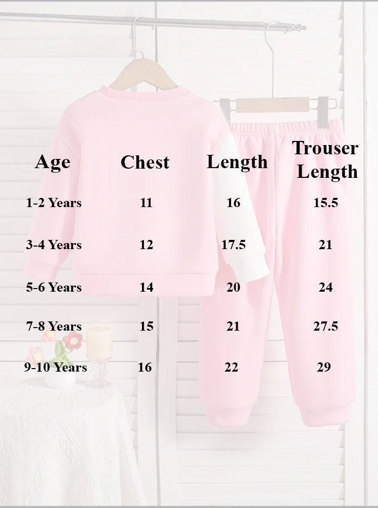Vibrant Floral Print Kids' Sweatshirt & Trouser