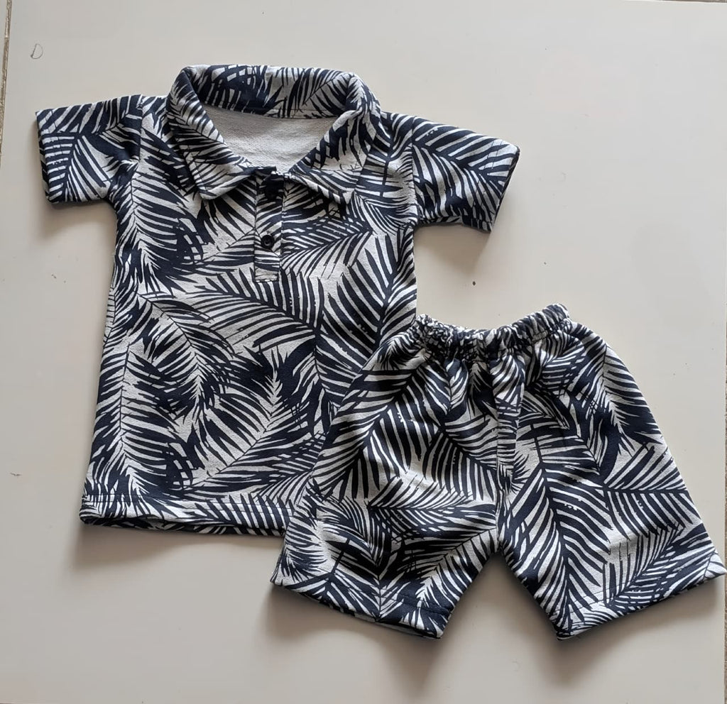 Black Palm Vibe baby & baba Kids Short Set - Outfit