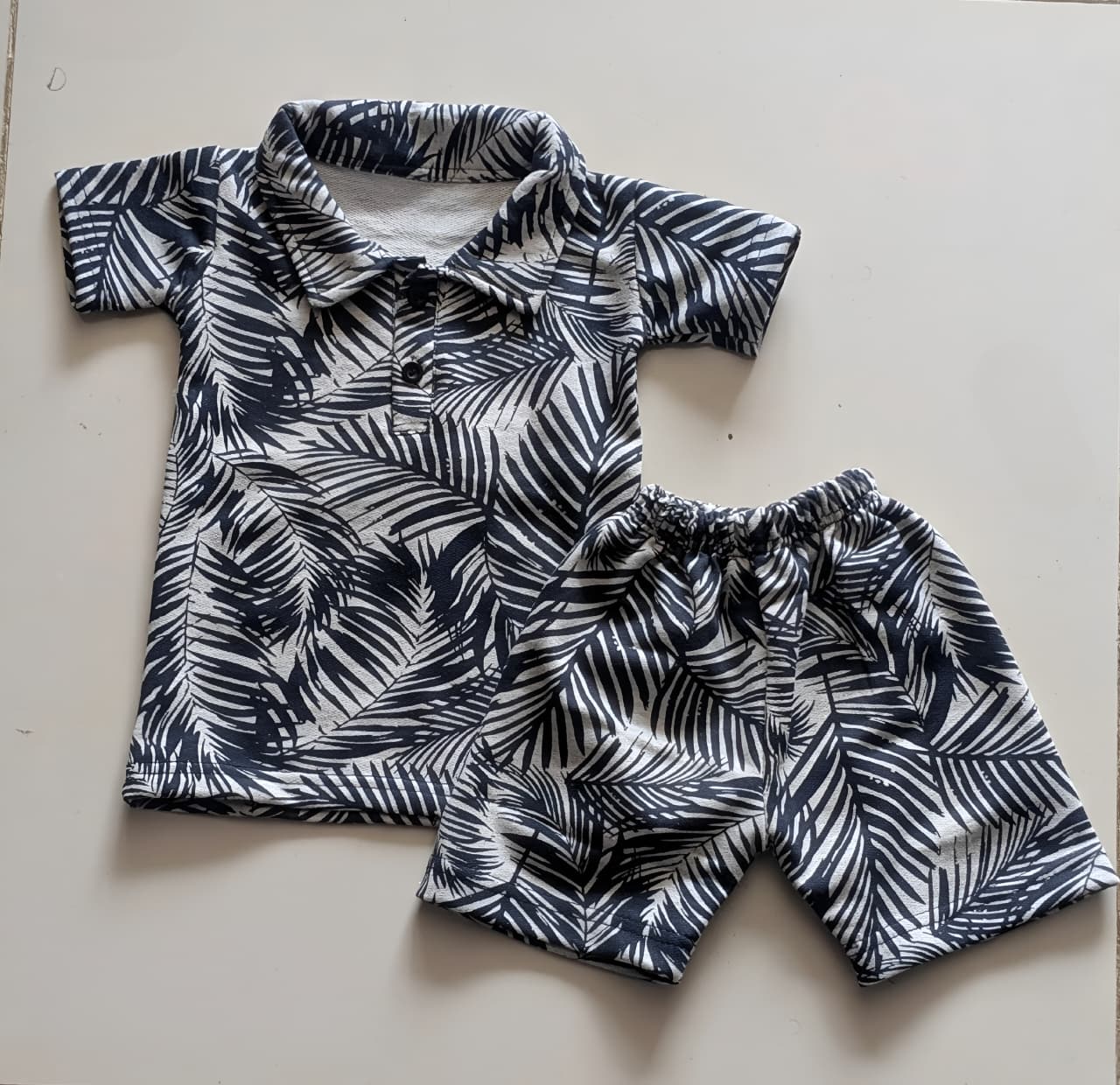 Black Palm Vibe baby & baba Kids Short Set - Outfit