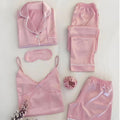 6 IN 1 Silk Set Nightwear For Women / 6 Pcs Silk Night Suit For Girls