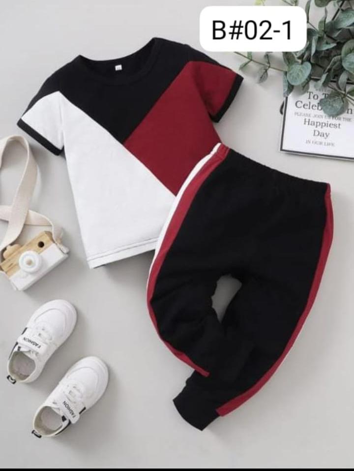 Black and Maroon Panel Baby&baba kids Wear - Outfit