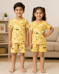 Yellow Alphabet Kids Short Wear
