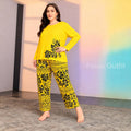 GRAY YELLOW PAJAMA PRINTED PJ SETS
